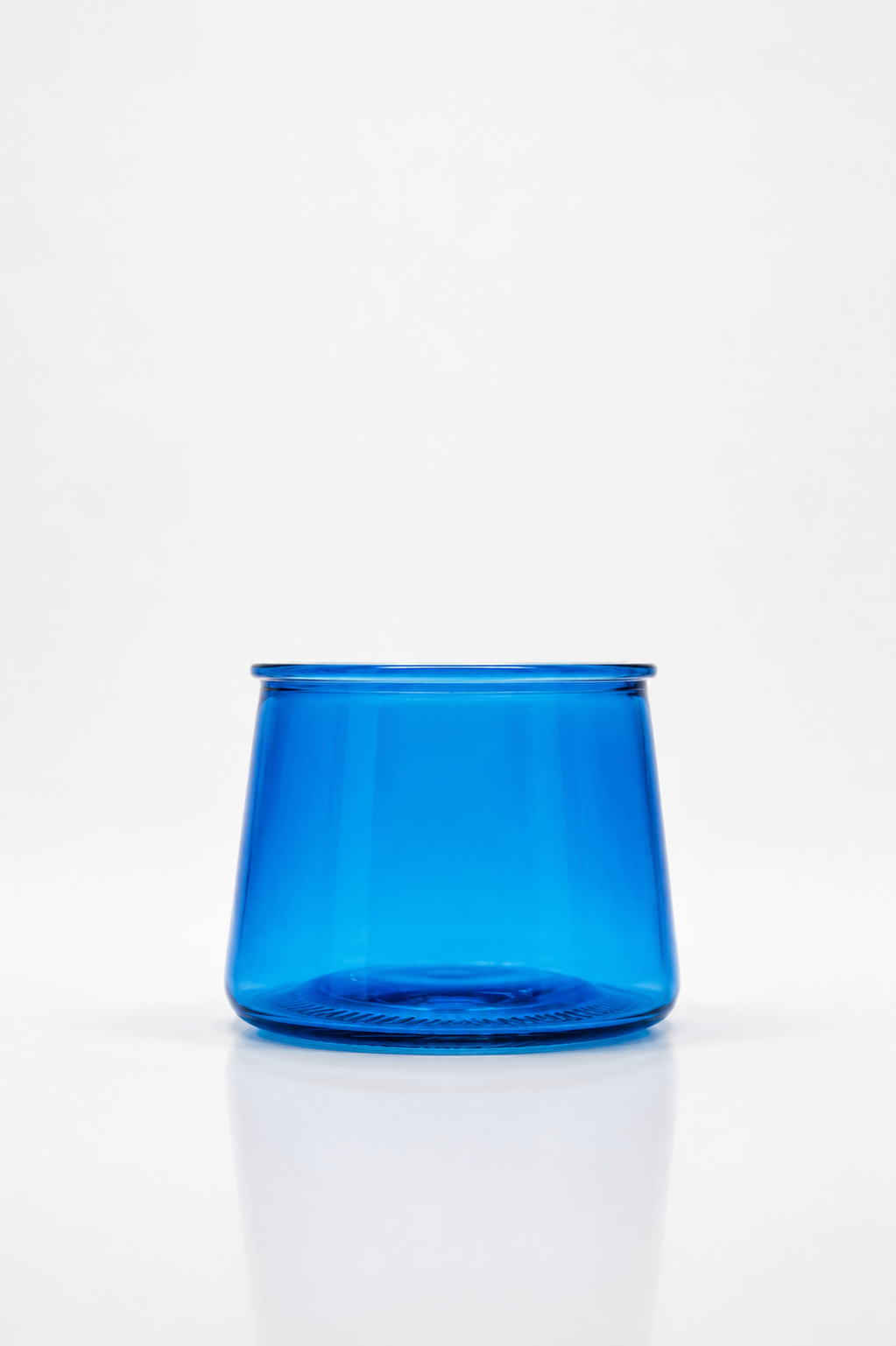 Blue Tapered Conical Glass Tumbler